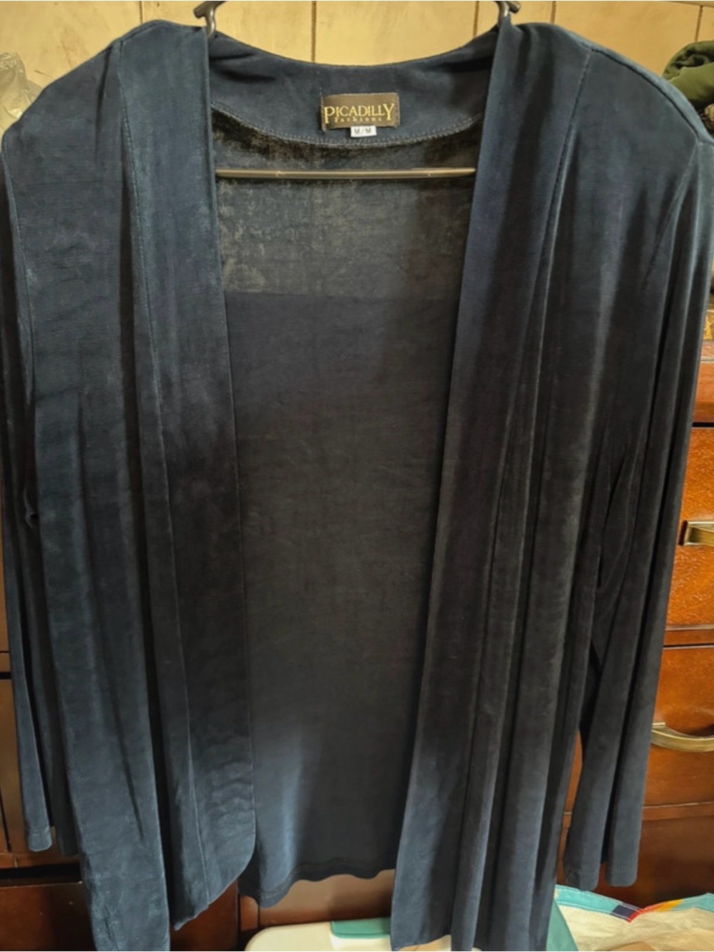 Picadilly Fashion Navy Open-Front Cardigan